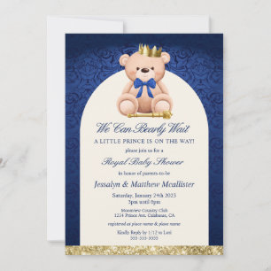 Blaubär Prinz Baby Shower Einladung