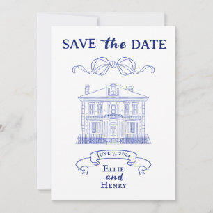 Blaubarocke Foto Save the Date Einladung