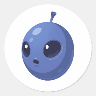Blaubeer-Alien – Süßes minimales Frucht-Design Runder Aufkleber