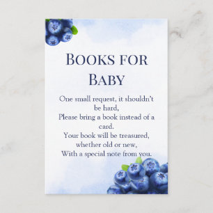 Blaubeer-Aquarell "Bücher fürs Baby"-Baby Shower Begleitkarte
