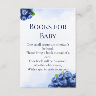 Blaubeer-Aquarell "Bücher fürs Baby"-Baby Shower Begleitkarte