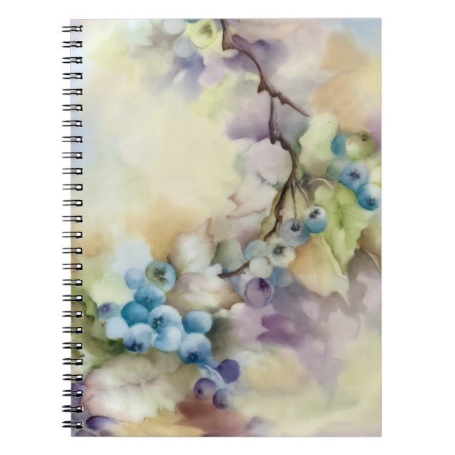 Blaubeer-Aquarell-Notizbuch Notizblock (Vorderseite)