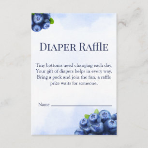 Blaubeer-Aquarell-Windel-Raffle-Ticket-Einlage Begleitkarte