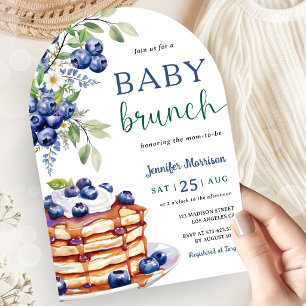 Blaubeer-Baby-Brunch-Boy-Baby-Shower-Torbogen Einladung