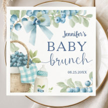 Blaubeer-Baby-Brunch-Schleifen- und Flaschen-Junge