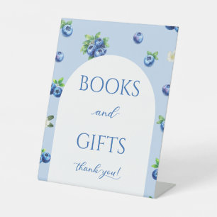 Blaubeer-Baby-Party Bücher und Geschenke Sockelschild