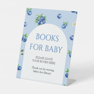 Blaubeer-Baby-Shower-Bücher für Baby Sockelschild