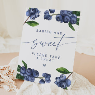 Blaubeer-Baby-Shower-Dessert-Tisch-Podest-Schild Sockelschild