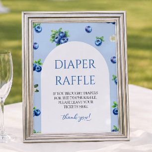 Blaubeer-Baby-Shower-Windel-Raffle Poster