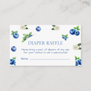 Blaubeer-Baby-Shower-Windel-Raffle-Ticket Begleitkarte