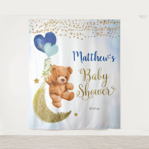 Blaubeer-Ballon-Baby-Shower-Schild-Tapete Wandteppich