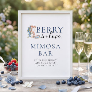 Blaubeer-Beeren-Liebes-Mimosa-Bar-Brautjunggeselli Poster
