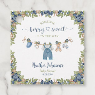 Blaubeer-Beeren-Süße-Wäscheleine-Baby-Party Geschenkanhänger