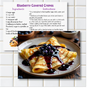 Blaubeer Crêpes Rezeptkarte Postkarte