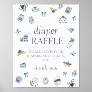 Blaubeer-Dessert-Aquarell-Windel-Raffle Poster
