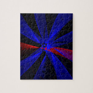 Blaubeer-Farb-Abstraktes-Geometrisches-Puzzle
