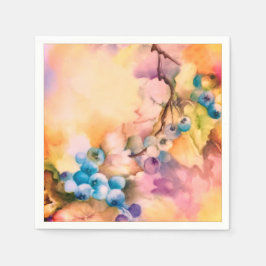 Blaubeer-Frucht Serviette — Handbemalt