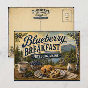 Blaubeer-Frühstück auf einer Postkarte aus der län