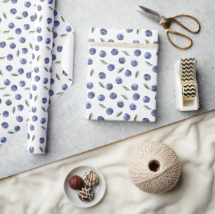 Blaubeer-Geburtstagsgeschenk im Wasserfarblook Geschenkpapier