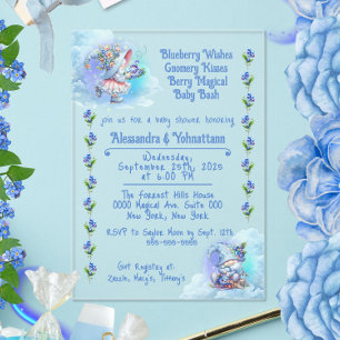 Blaubeer-Gnome-Baby-Shower-Akryleinladung Acryleinladungen