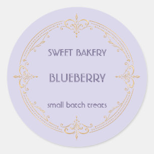 Blaubeer-Gold-Label für kleine Bäckereien Runder Aufkleber