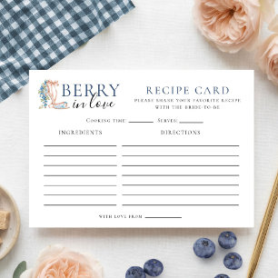 Blaubeer-Hochzeitsdusche-Rezeptkarte 'Berry in Lov Einladung