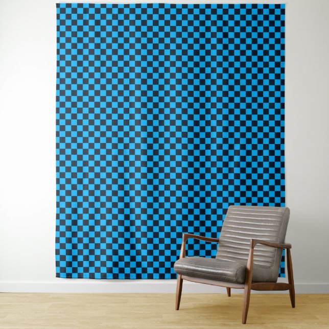 Blaubeer kariertes Muster Wandteppich (Beispiel)