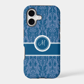 Blaubeer-monogrammiertes Damast-iPhone-5-Cover