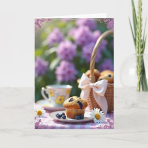 Blaubeer-Muffin-Geburtstagskarte Karte