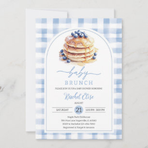 Blaubeer-Pfannkuchen-Brunch-Themen-Baby-Party Einladung