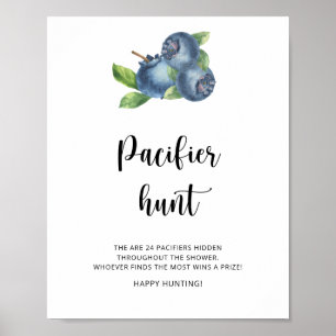 Blaubeer - Schnuller Jagd Baby Shower Spiel Poster