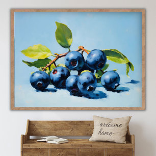 Blaubeer-Stillleben-Malerei Abstrakte Fruchtkunst  Poster