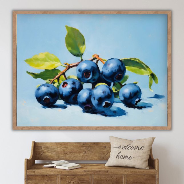 Blaubeer-Stillleben-Malerei Abstrakte Fruchtkunst  Poster (Von Creator hochgeladen)