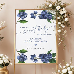 Blaubeer-Süße-Baby-Baby-Shower-Willkommen Poster