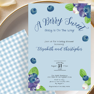 Blaubeer süßer Junge Baby Shower Einladung