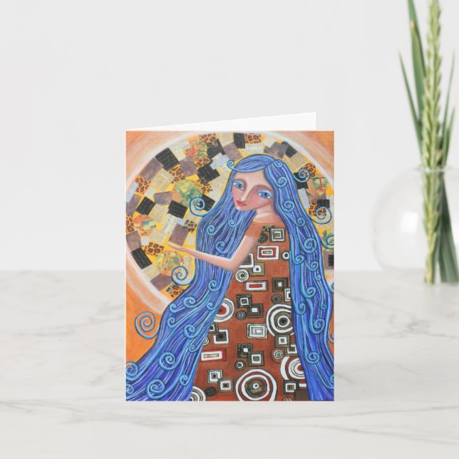 Blaubeerblonde Göttin-leere Karte (Vorderseite)