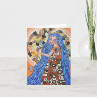 Blaubeerblonde Göttin-leere Karte