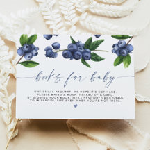 Blaubeerbücher für Baby Shower Einlegekarte