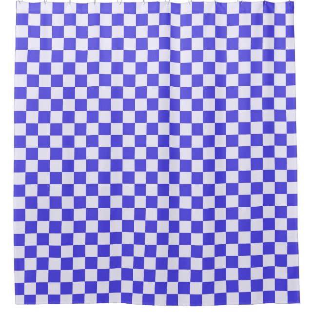 Blaubeercreme-Karomuster Duschvorhang (Vorderseite)