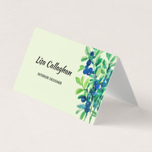 Blaubeere Aquarell Visitenkarten