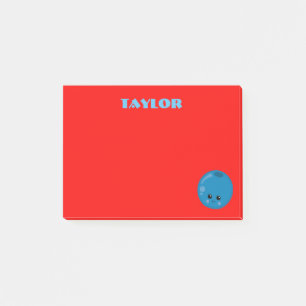 Blaubeere auf rotem Hintergrund Post-it Klebezettel