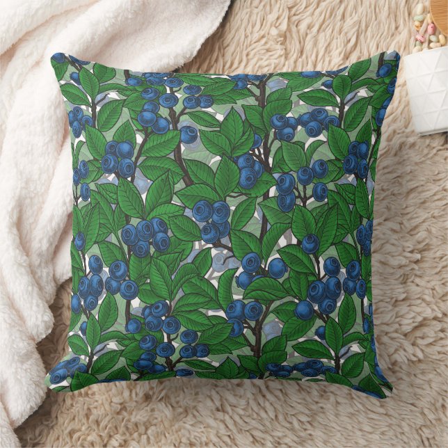 Blaubeere auf weiß kissen (Decke)