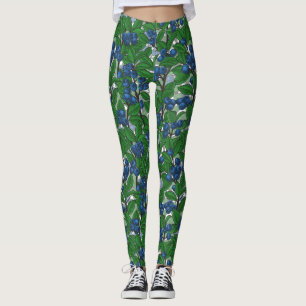 Blaubeere auf weiß leggings
