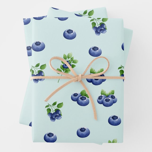 Blaubeere Geschenkpapier Set (Beispiel)