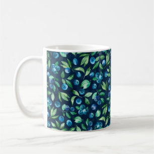 Blaubeere in Aquarellfarben, nahtloses Muster, Wil Kaffeetasse