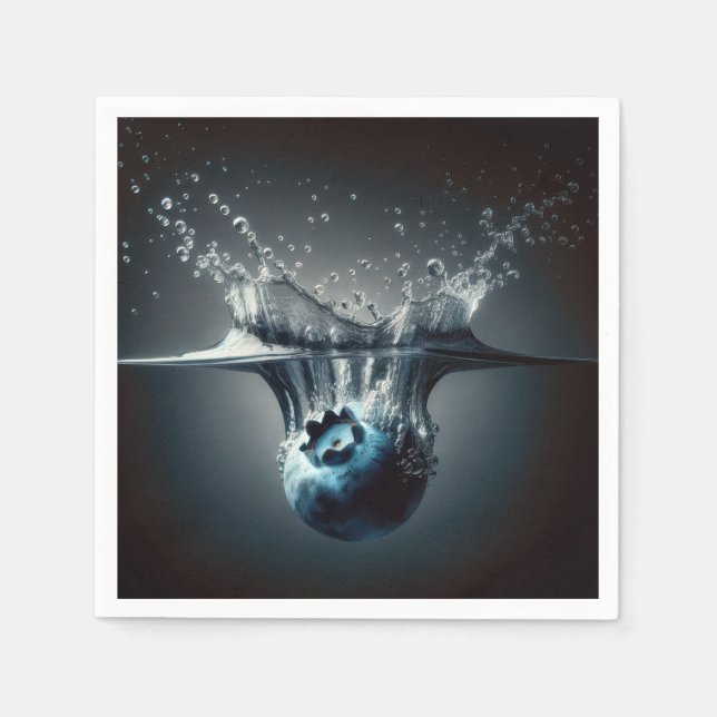 Blaubeere in Wasser tauchen Serviette (Vorderseite)