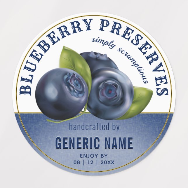 Blaubeere | Jam Jar Canning Etiketten (Design 1)