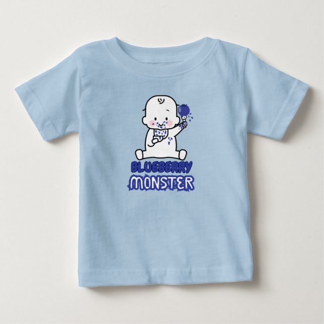 Blaubeere Monster Baby T-shirt (Vorderseite)