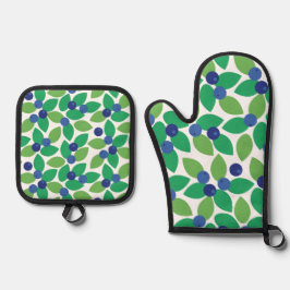 Blaubeere. Ofenhandschuh & Topflappen-Set