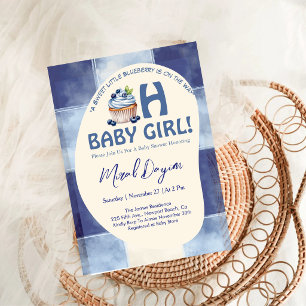 Blaubeere Oh Baby Mädchen Beeren Süße Babyparty Einladung